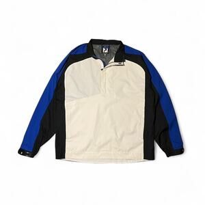 FootJoy DryJoys Men’s Waterproof Half Zip Pullover Golf Jacket Blue Black L